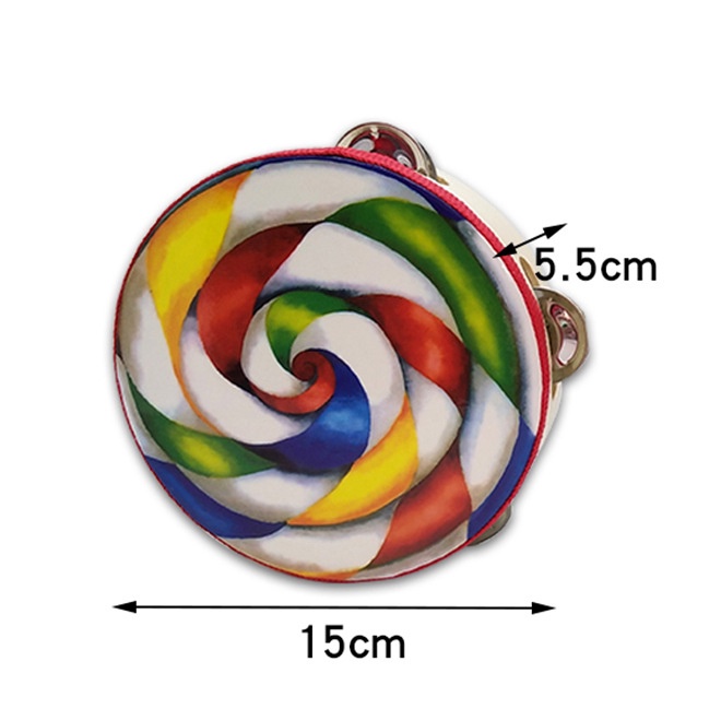 Trống Vỗ Tambourine Xắc Xô Cho Bé Đường Kính 15cm Bằng Gỗ Cho Bé