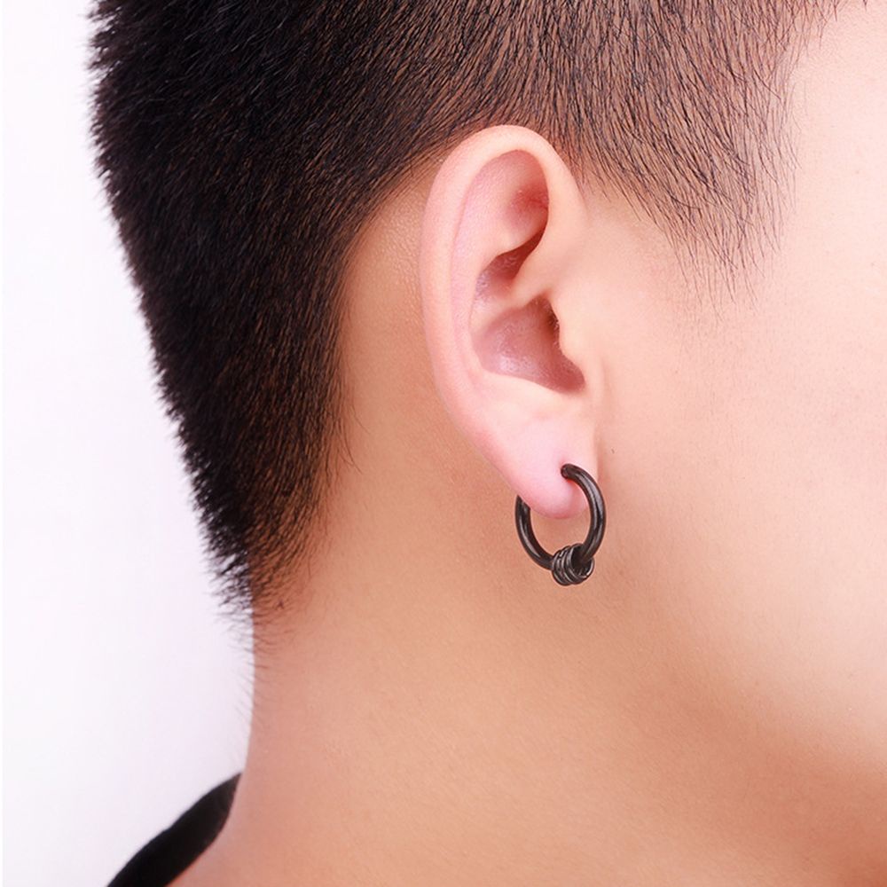 Bông Tai Hình Tròn Lớn Bằng Thép Không Gỉ 10-18mm Nhiều Màu Thời Trang Cho Nam Và Nữ