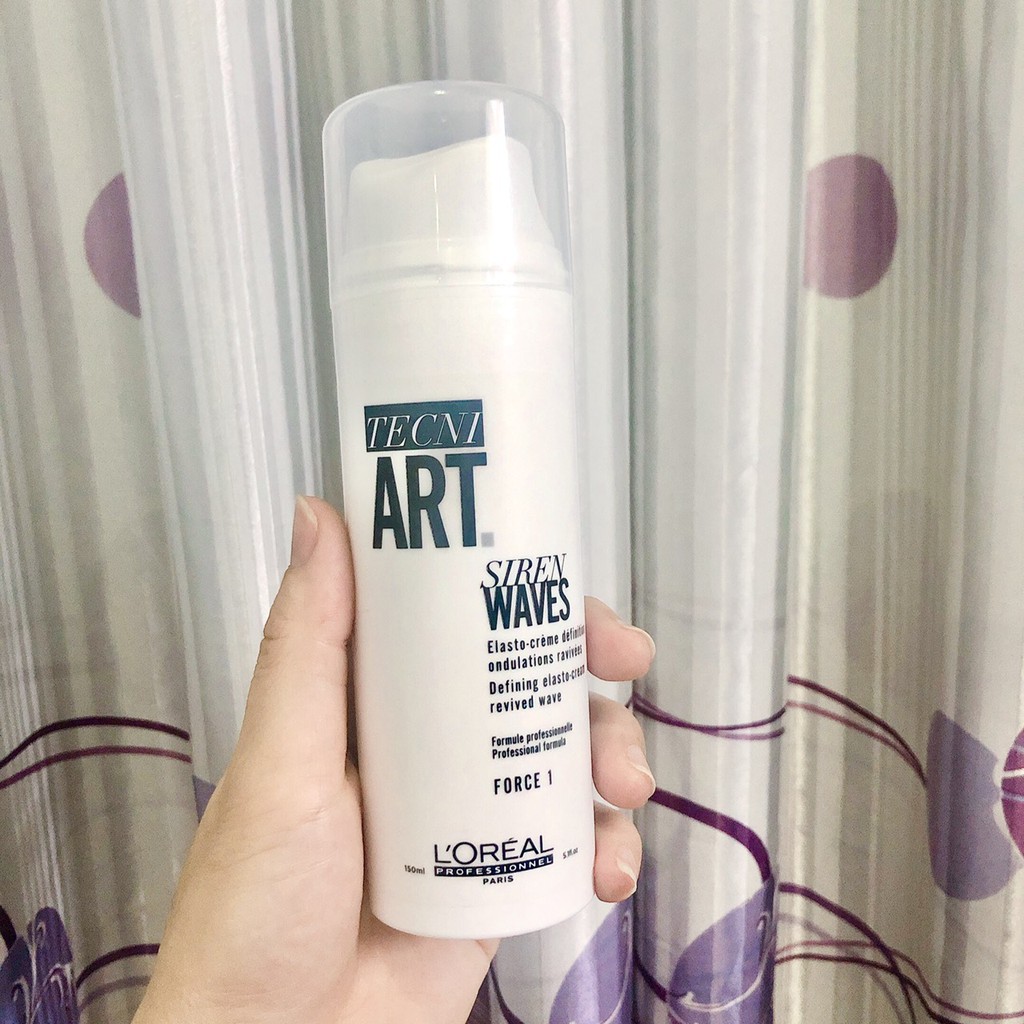 Kem dưỡng giữ nếp tóc và tăng sóng xoăn L'oreal Tecni.Art Siren Waves Defining Elasto-Cream 150ml