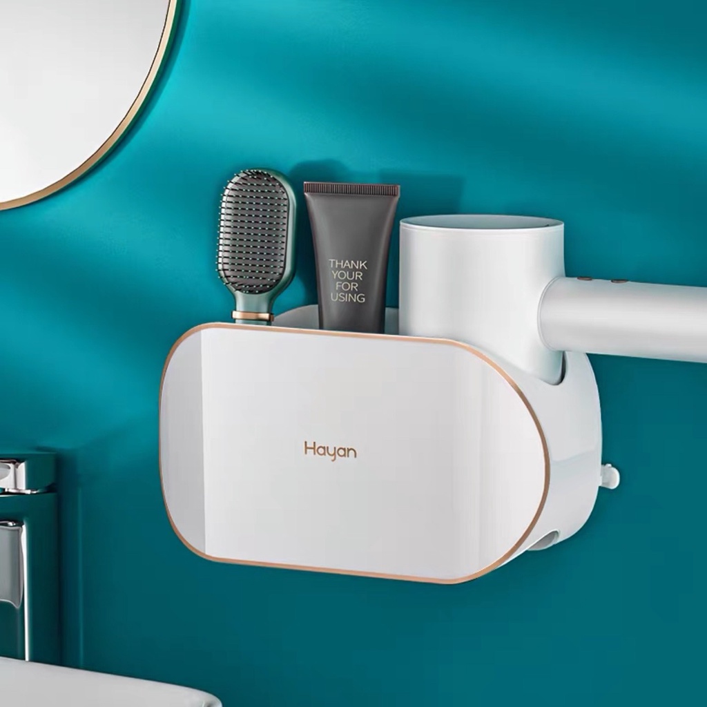 Kệ nhựa dán tường Hayan nhà tắm để máy sấy bàn chải kem đánh răng