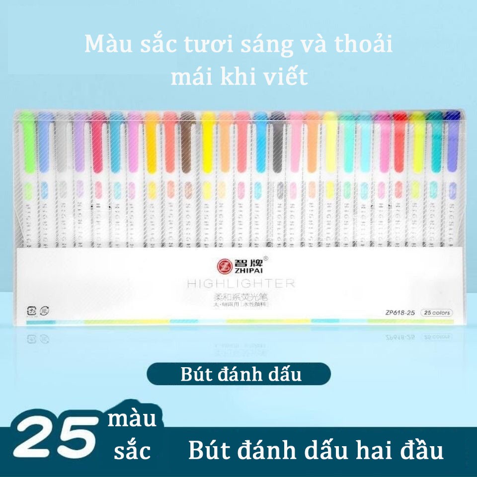 Công suất cao Set 25 bút highlight 2 đầu ShiPai (dupe Midliner)