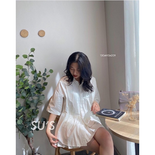 ( Hàng loại 1 ) Áo Sơmi babydol vạt lệch