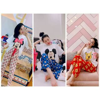Set bộ nữ quần dài hoạt hình siêu yêu, đồ bộ nữ cao cấp, đồ bộ mặc nhà