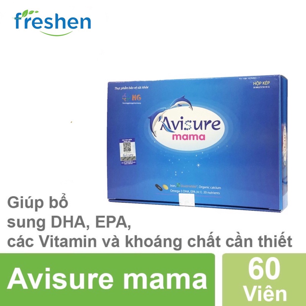 Avisure mama - Bổ sung DHA, EPA, các Vitamin và khoáng chất cần thiết trước và sau sinh (Hôp chứa 2 hộp 30 Viên)