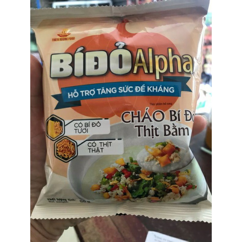 Gói cháo Bí Đỏ Alpha vị thịt bằm- vị gà 50g date mới nhất