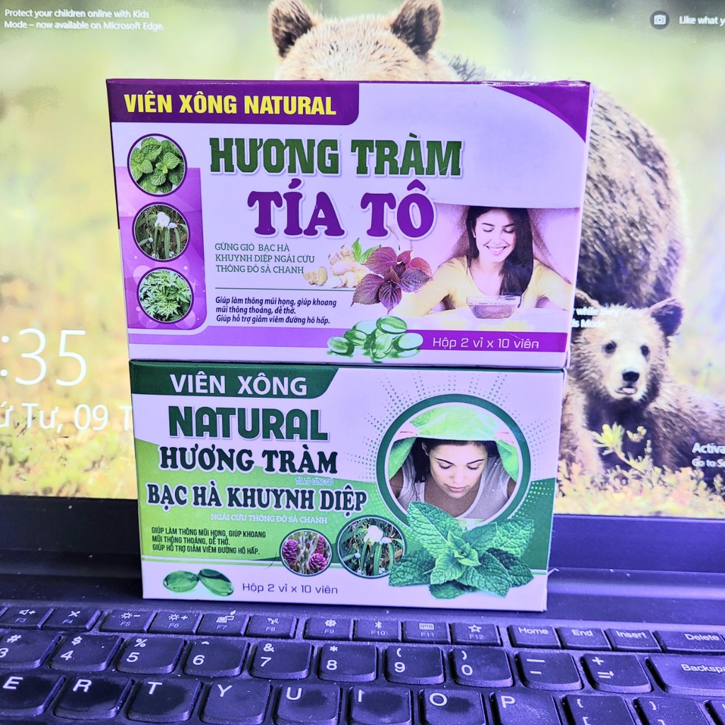 Viên xông Natural Hương tràm hỗ trợ giảm viêm đường hô hấp