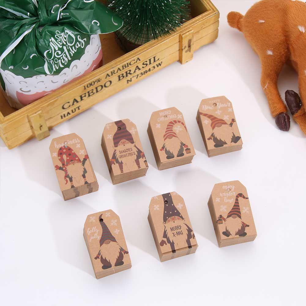 Set 100 Thẻ Giấy Kraft Trang Trí Giáng Sinh
