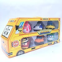 Đồ chơi trẻ em xe Bus Đội bay siêu đẳng Biến Hình Robocar Poli và những người bạn - Bộ 6 con