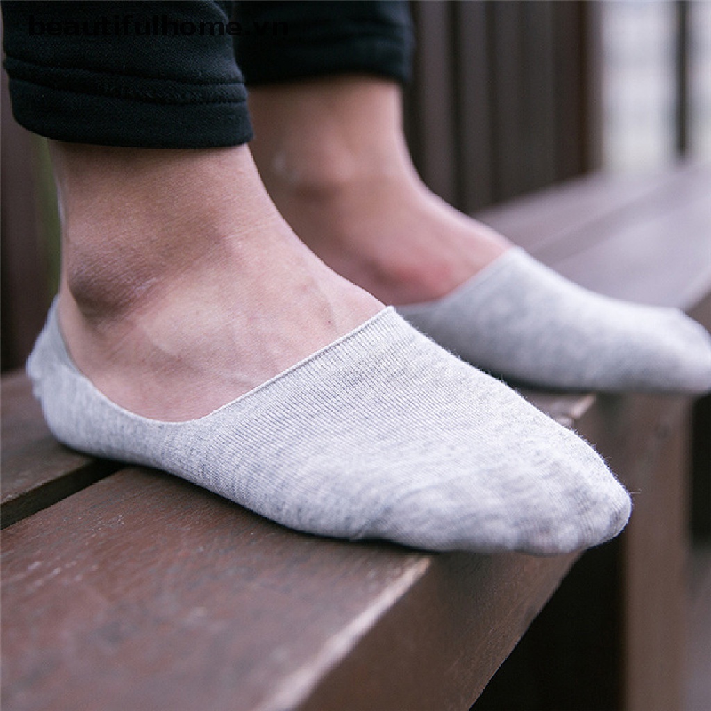 1 Đôi Tất Cotton Mềm Cổ Thấp Chống Trượt Cho Nam Nữ