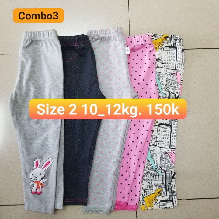 combo 5 quần legging cotton bé 10-12kg