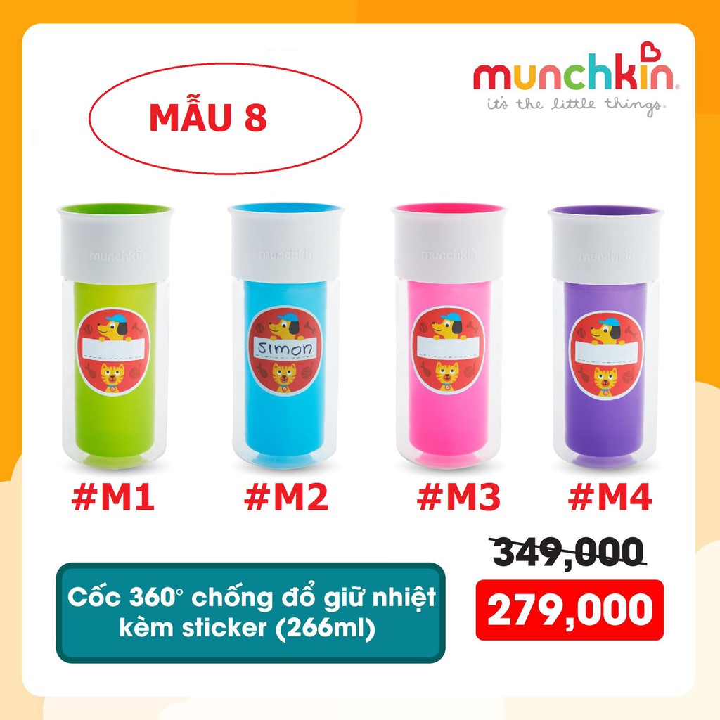 [22 MẪU] Bình Nước Bình Tập Uống Nước Cho Bé Có Tay Cầm Chống Đổ 360 Độ Deco Munchkin Mỹ / Bình Nước Giữ Nhiệt Cho Bé