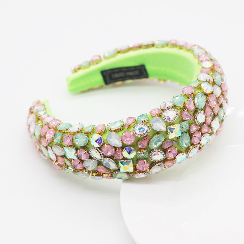 Băng Đô Mút Xốp Đính Đá Màu Sắc Ngọt Ngào Phong Cách Baroque