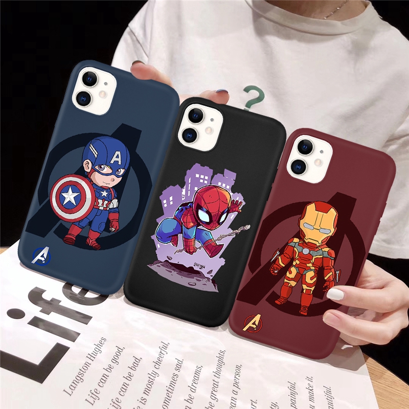 Ốp lưng iphone hoạ tiết phim Avengers Captain America/Ironman/Spiderman iPhone 11 11Pro 11ProMax 6 6s 7 8 X XS 12promax