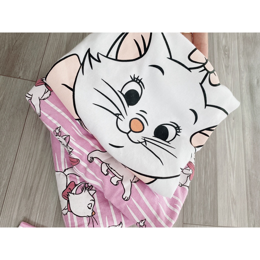 Đồ bộ bé gái Combo 2 bộ thu đông dài tay mèo hồng chất cotton 4 chiều mềm mịn thấm hút tốt