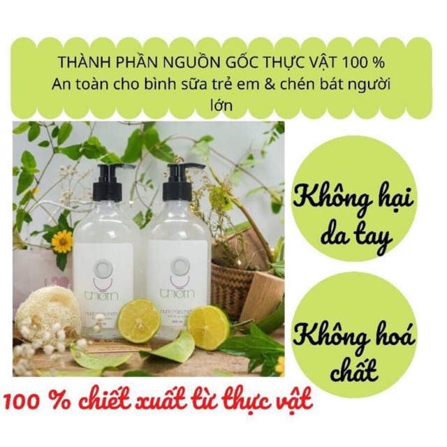 Nước rửa chén hữu cơ Tám thơm - HTX Sinh Dược 500ml - bảo vệ da tay &amp; môi trường | Bột Natural