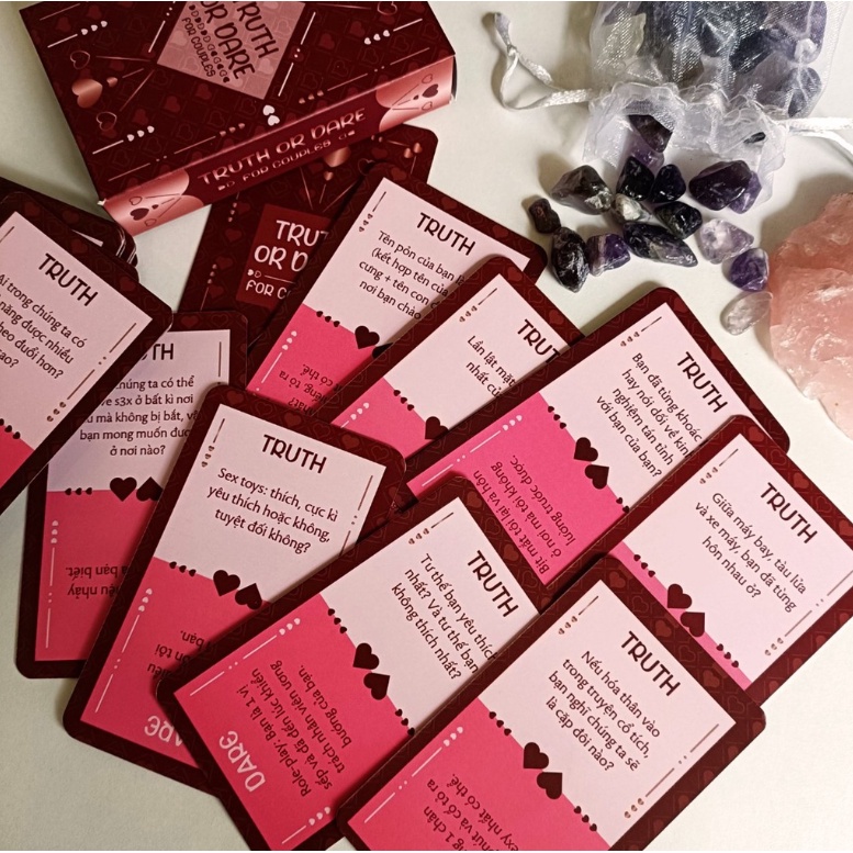 Bài Tình Yêu Truth or Dare Couple - Bộ Drinking Game cặp đôi thật hay thách cho buổi date hâm nóng tình cảm đến sâu lắng