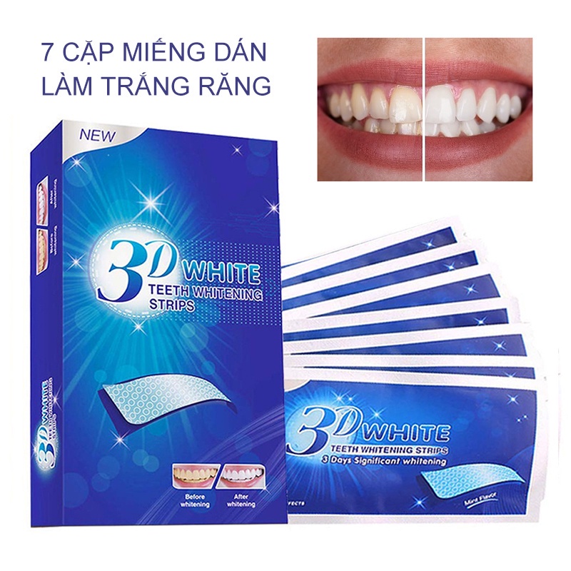 [HCM] Miếng dán trắng răng tiện lợi 3D/5D White Teeth Whitening Strips -URB3DYT-T7