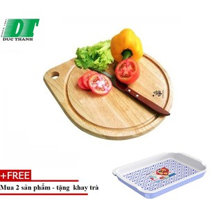 Thớt hình giọt nước gỗ đức thành – 04425-mua 2 sản phẩm tặng kèm 1 khay up ly