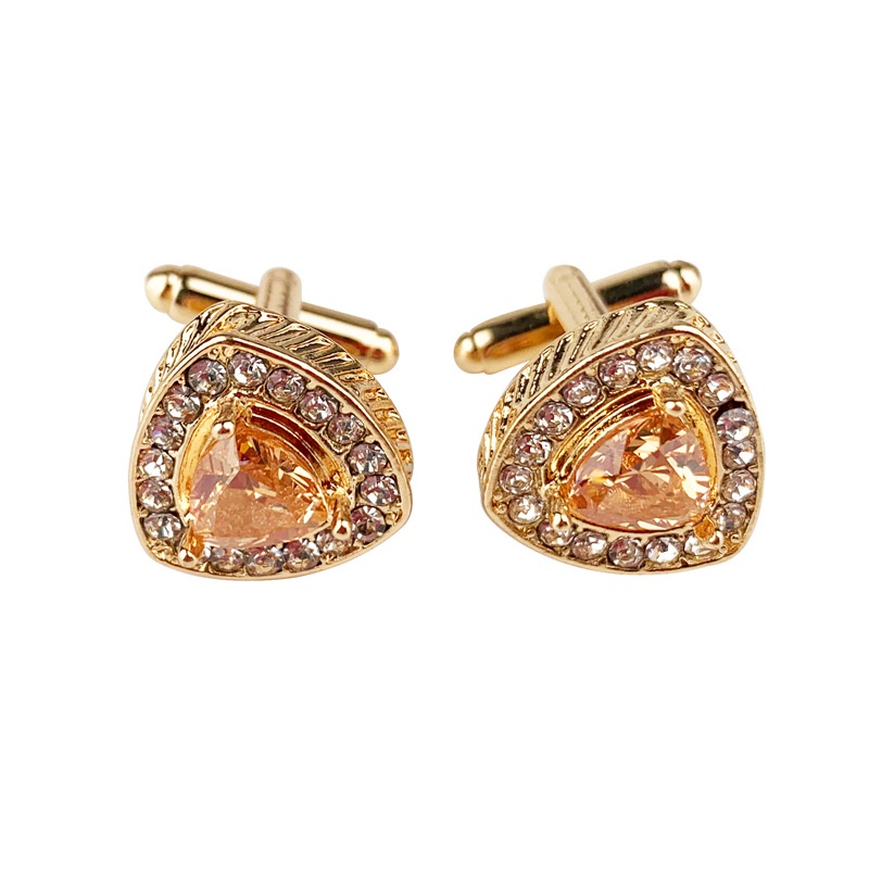 Khuy Măng Sét Hình Tam Giác Bằng Hợp Kim Kẽm Phong Cách Âu Mỹ Thời Trang Cho Nam