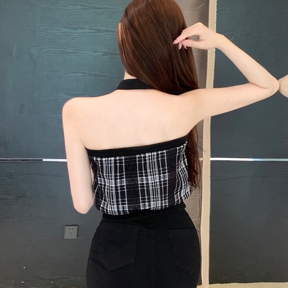 Áo Yếm Gân Cổ V Khuy Cài LSEOUL A2505 Chất Thoáng Mát Chống Nhăn Năng Động