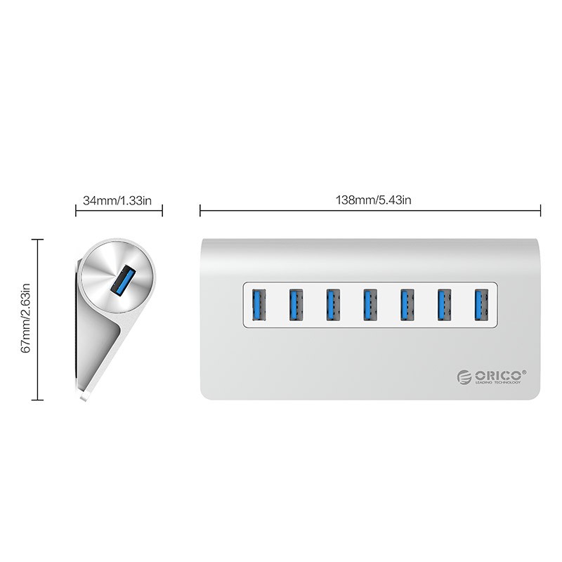 Hub USB 3.0 Orico 7 Cổng M3H7-V1 - Hàng Chính Hãng