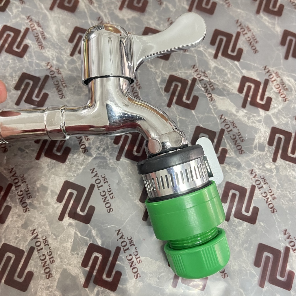 Khớp Nối Ống Mềm 14 & 18 Nối Nhanh Vào Đầu Vòi Nước Cố Định Bằng Đai Siết - Bằng Nhựa, Lắp Đặt Dễ Dàng Bảo Hành 12 TH