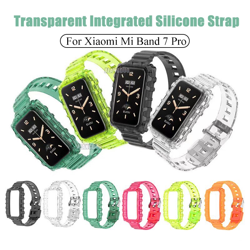 Dây Đeo Silicon Trong Suốt Thay Thế Cho Đồng Hồ Thông Minh Xiaomi MI Band 7 Pro MI Band 7Pro 7 Pro