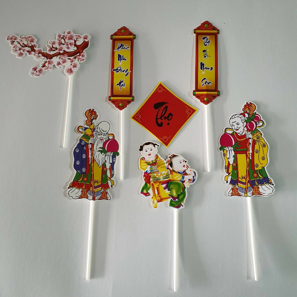 Set Que Trang Trí Tết - Phụ kiện bánh sinh nhật