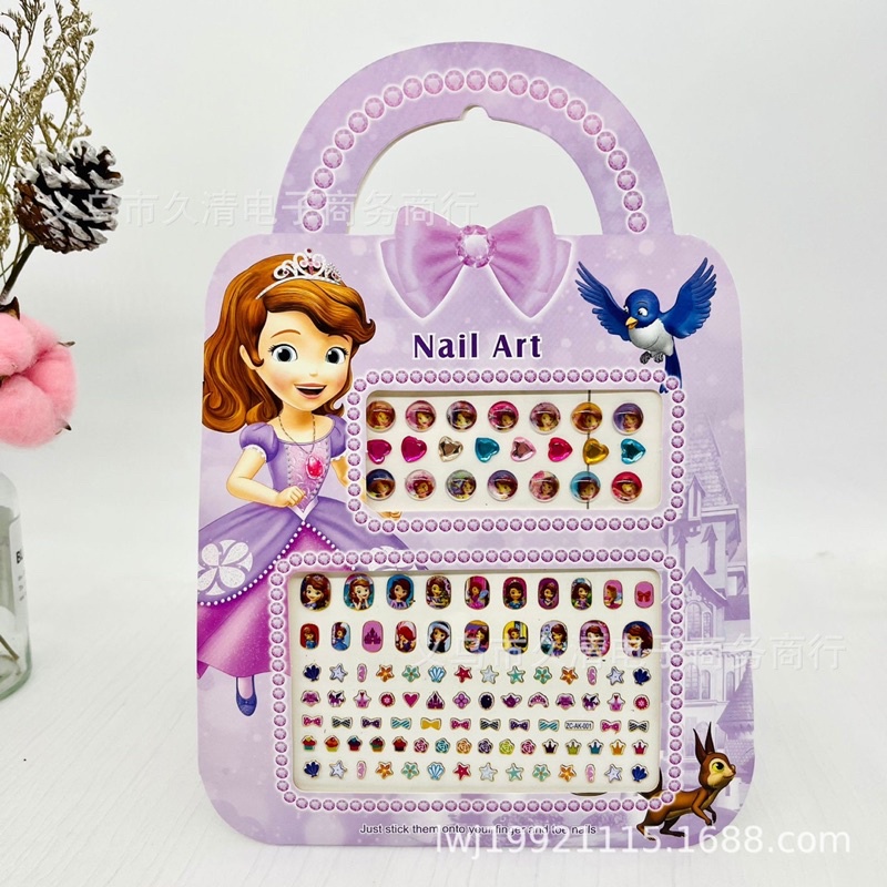 SET Nail sticker  hơn 100 miếng  dán móng tay trẻ em elsa, kitty,nàng tiên cá,công chúa