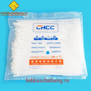 Combo 2 túi dây thít nhựa 20cm 3x200 màu trắng loại tốt (1 túi 500c)