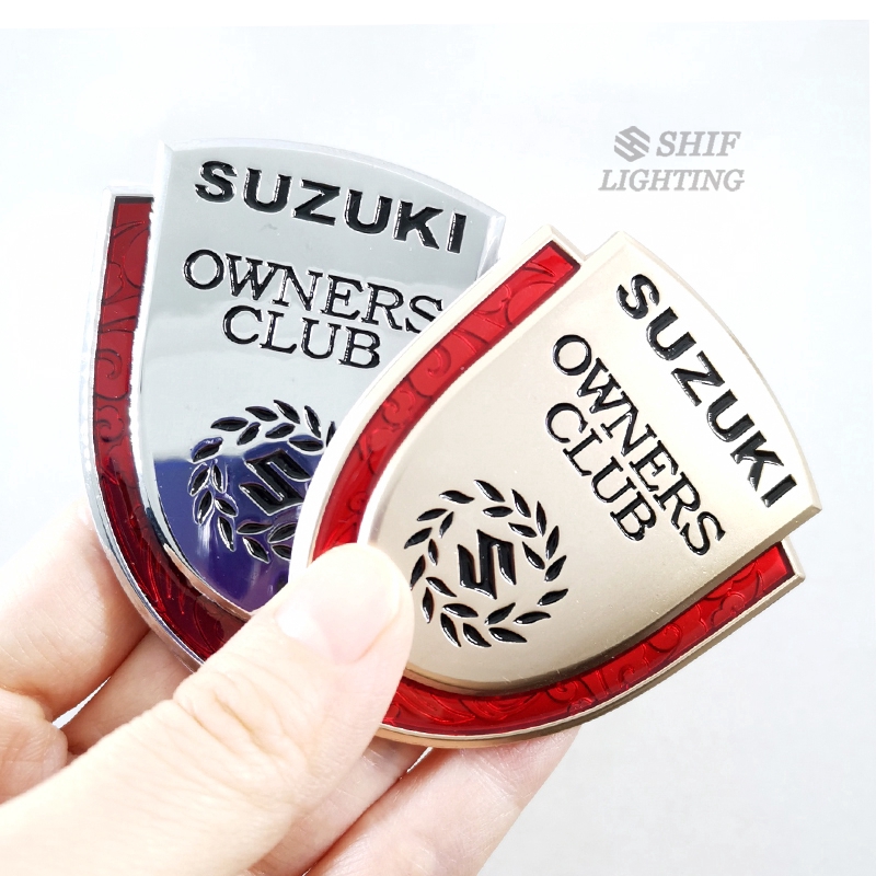 Sticker trang trí thiết kế hình logo SUZUKIOWNERS CLUB chất liệu kim loại cho SUZUKI