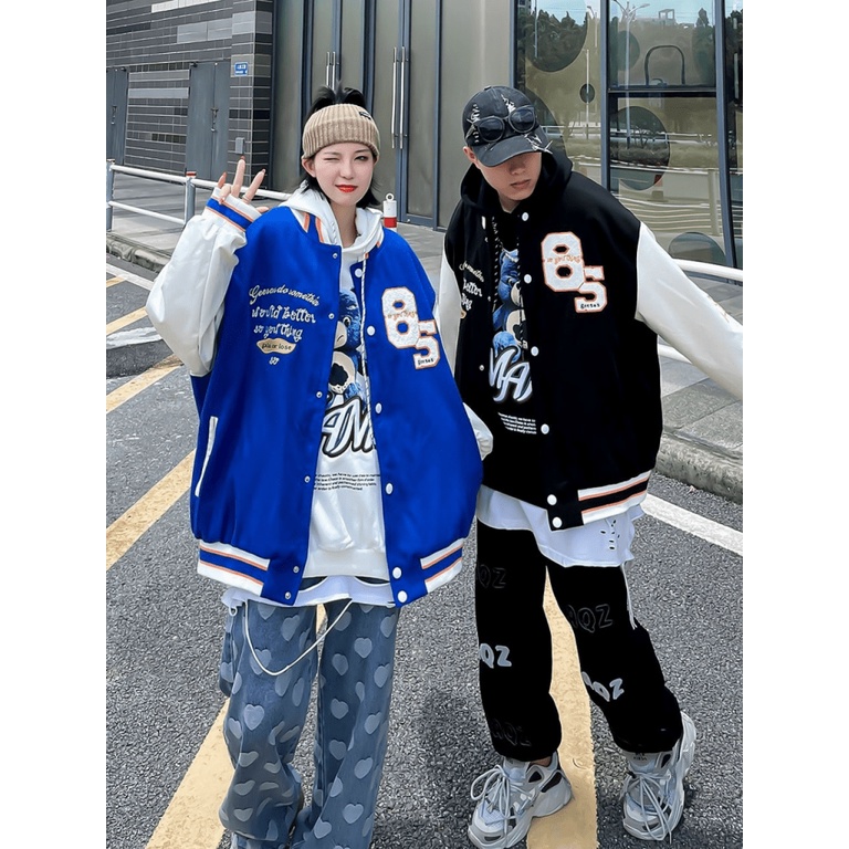 Áo Bomber Nam Chất Dù Hai Lớp Hình In 85 Phối Tay Trắng Form Rộng Che Nắng Mặc Thoải Mái [NEW UNISEX]