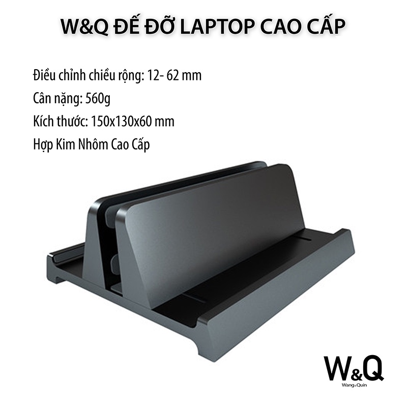 Sẵn VN - Đế dựng Macbook/ Surface/ iPad / Laptop giá đỡ kép hợp kim nhôm dạng đứng / Nhựa ABS Cao Cấp cho góc làm việc