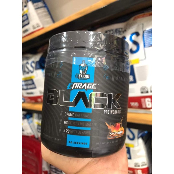Eflow Enrage Black Pre-workout Tăng Sức Mạnh Sức Bền 30 lần dùng
