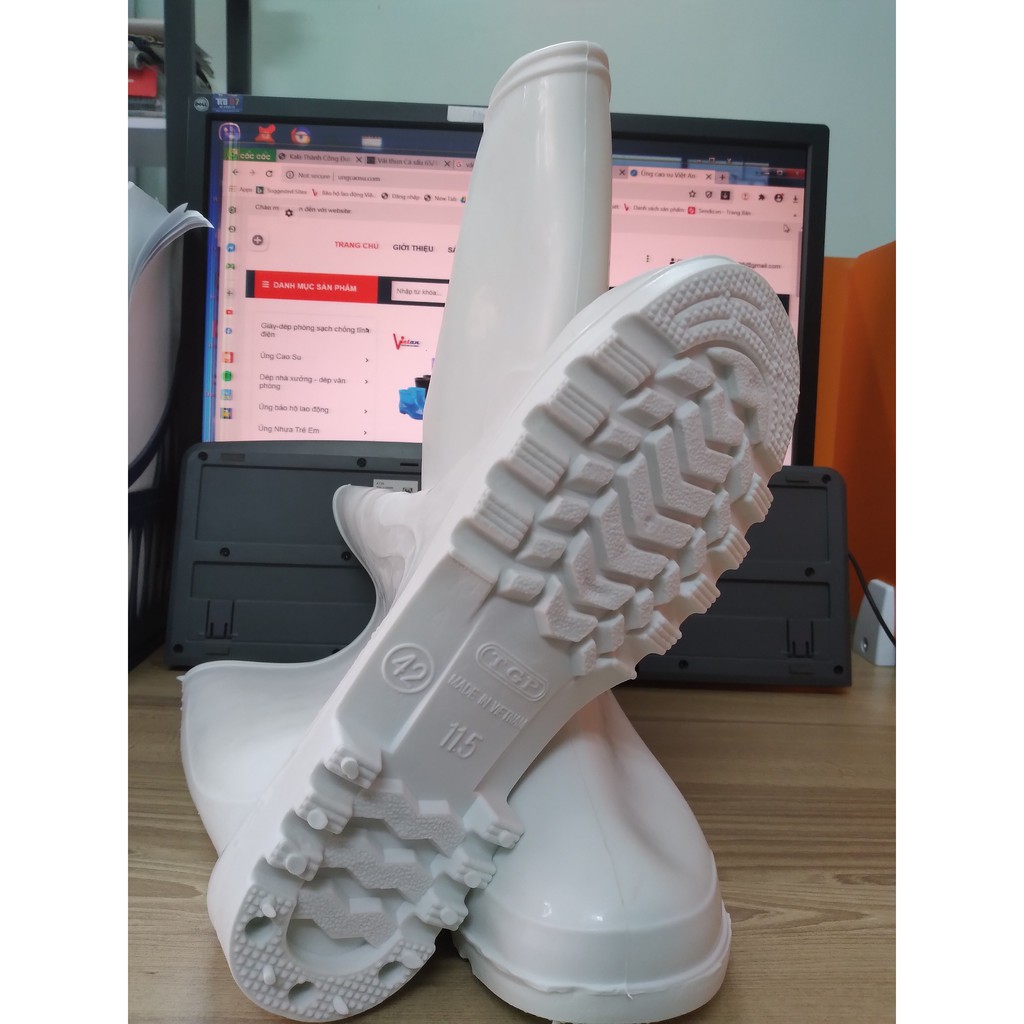☘Ủng Cao Su Trắng Cổ Cao - 100% Hình thật- xưởng sản xuất
