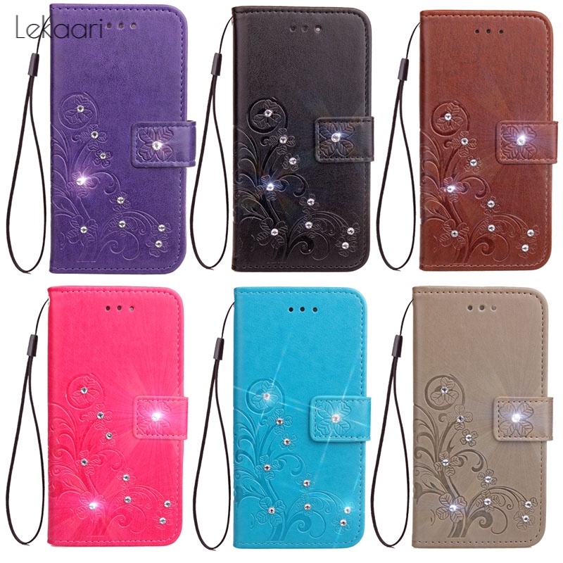 Lekaari Ốp điện thoại nắp gập đính đá in họa tiết dập nổi độc đáo cho OPPO Case A9 A5 2020 A83 A59 A57 A53 A39 A7 A3 A3S