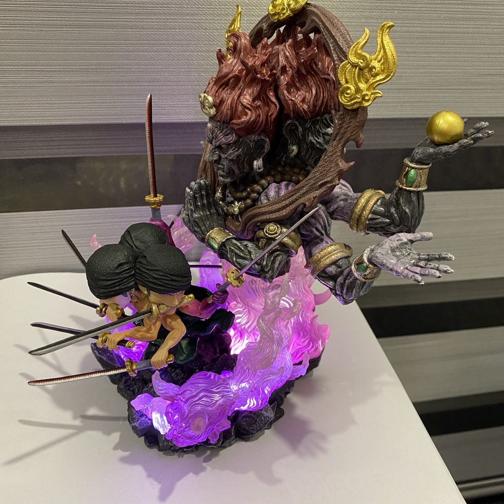 Mô hình One Piece Zoro Asura Tam Long Kiếm có Led cao 22cm - Mô hình One Piece chất lượng cao