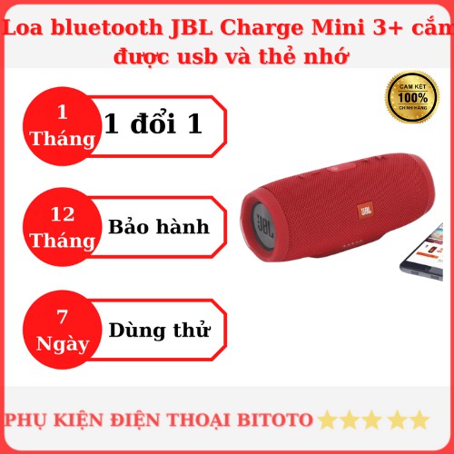 [ Full box - Tặng kèm quà ] Loa bluetooth JBL Charge Mini 3+ cắm được usb và thẻ nhớ - Bitoto