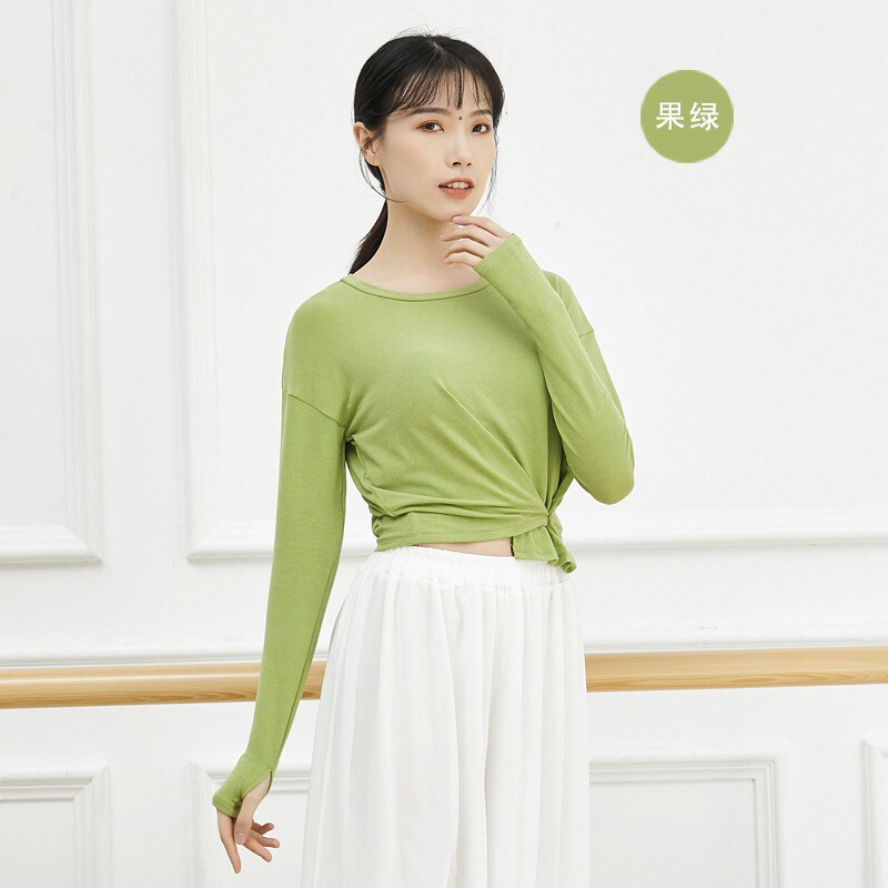 Áo tập múa croptop cài khuy A117 | BigBuy360 - bigbuy360.vn