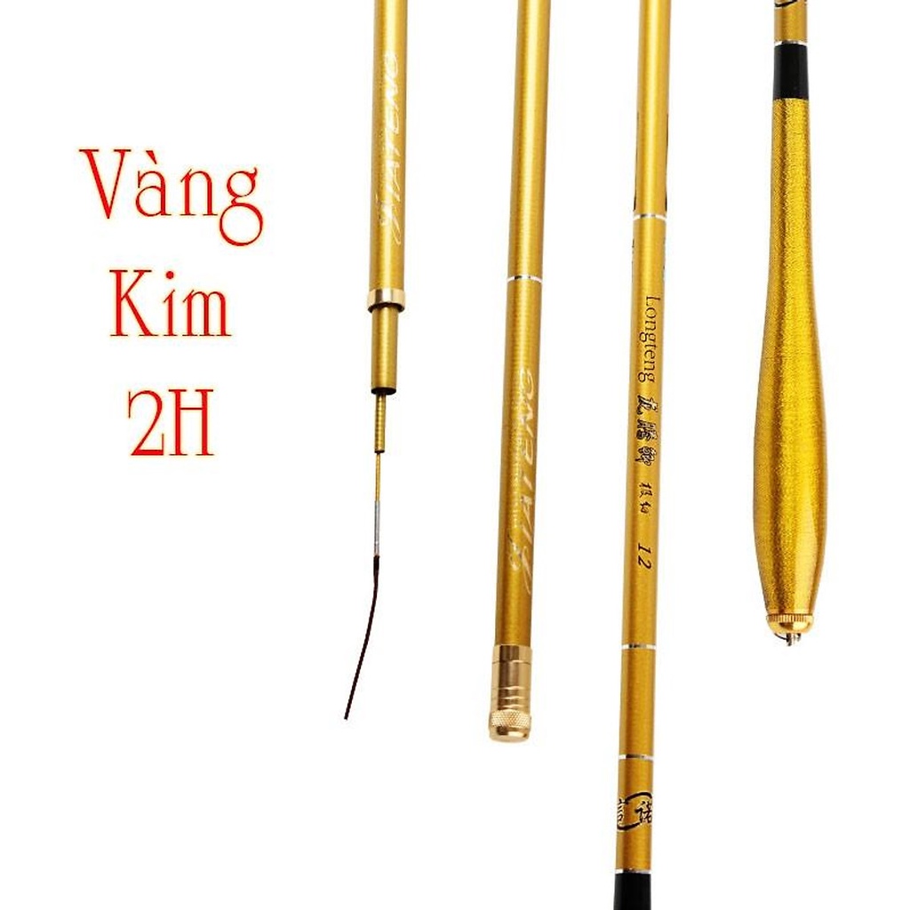 Cần Câu Tay 2H Vàng Ánh Kim 2H Ngọn chống xoắn 360 độ