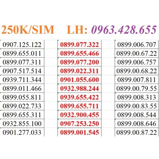 Sim Mobi 10 số đồng giá 250.000