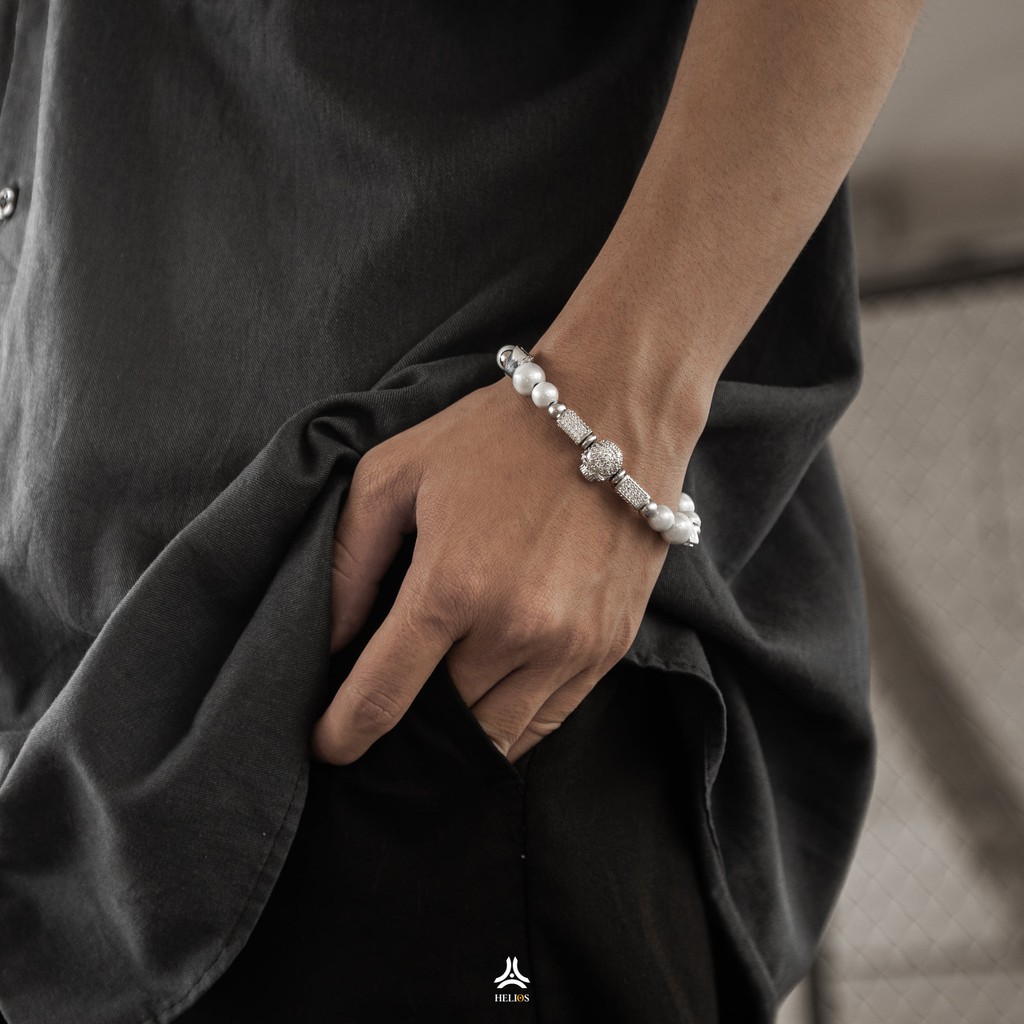 Vòng tay kim loại Helios Skull Bling VTKL0105
