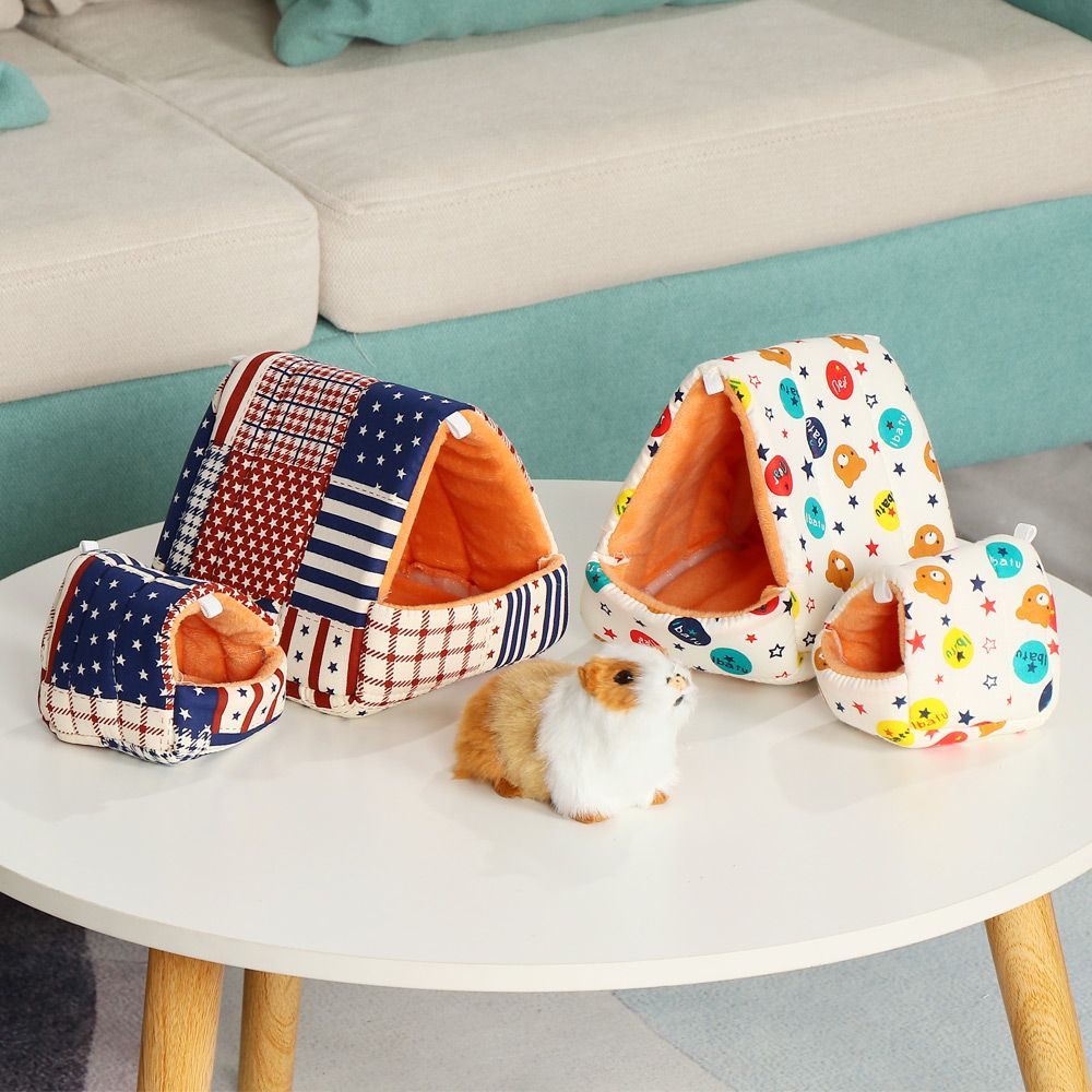 Túi ngủ giữ ấm cho thú cưng cỡ nhỏ như chuột hamster/ thỏ/ sóc thiết kế mềm mại họa tiết đáng yêu