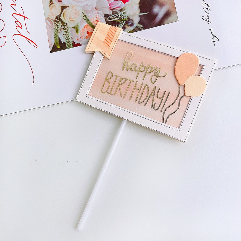 5 biển hiệu chữ nhật HPBD chùm bóng