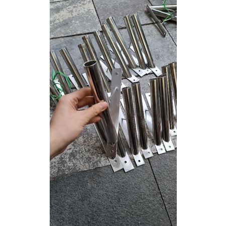 COMBO GIÁ TREO CỜ TỔ QUỐC BẰNG INOX BAO GỒM CÁN CỜ VÀ GIÁ TREO BẮT TƯỜNG