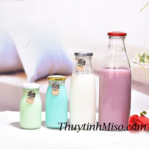 Chai lọ thủy tinh nắp thiếc loại nhỏ 200ml, 300ml, 500ml (Chai trơn)