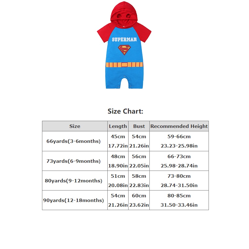 Superhero suit Baby Cosplay Marvel Superhero Costume Batman Superman Spider-Man Captain America Cartoon Onesie Infant