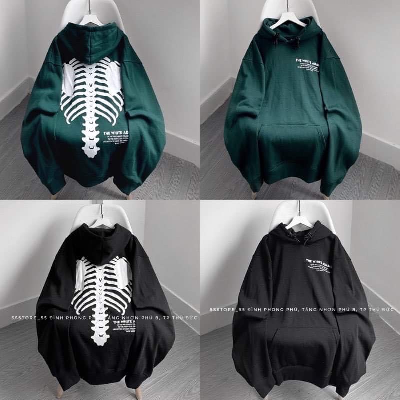 Áo hoodie xương ADAM mũ 2 lớp