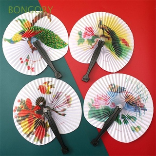 BONGORY Decorative Chinese paper fan Summer Folding Fan Paper Folding Hand Fan Womens Party Wedding Elegant Crafts Printed Favour Chinese Style