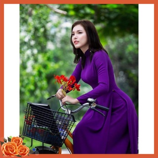 Áo dài truyền thống màu tím may sẵn, áo dài đẹp adt2tt